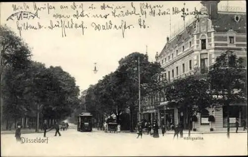 Ak Düsseldorf am Rhein, Königsallee, Straßenbahn