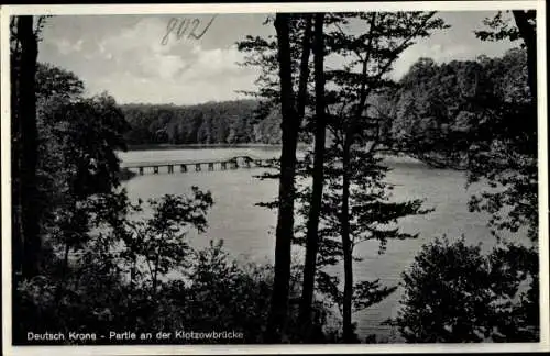 Ak Wałcz Deutsch Krone Pommern, Partie an der Klotzowbrücke