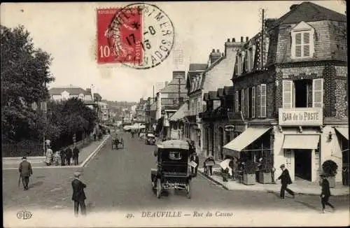 Ak Deauville Calvados, Rue du Casino, Bar de la Poste