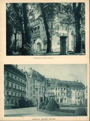 30 alte Ak Kurbäder in der Slowakei, von 1924, zusammenhängend im passenden Buch, diverse Ansichten