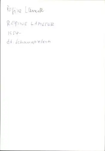 Ak Schauspielerin Regine Lamster, Portrait, Autogramm