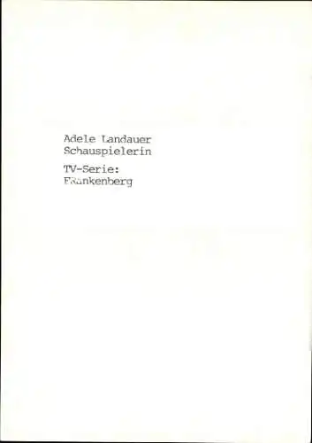 Ak Schauspielerin Adele Landauer, Portrait, Autogramm