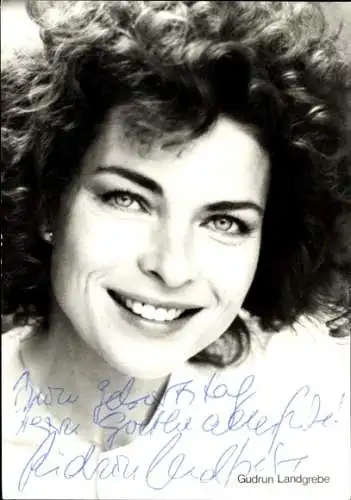 Ak Schauspielerin Gudrun Landgrebe, Portrait, Autogramm