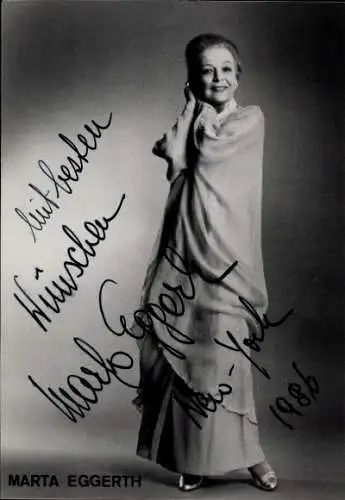 Ak Schauspielerin Marta Eggerth, Portrait, Autogramm