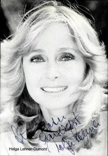 Ak Schauspielerin Helga Lehner-Dumont, Portrait, Autogramm