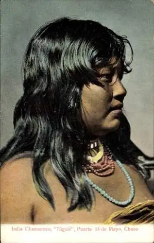 Ak Argentinien, India Chamacoco, Tugule, Puerto 14 de Mayo, Chaco