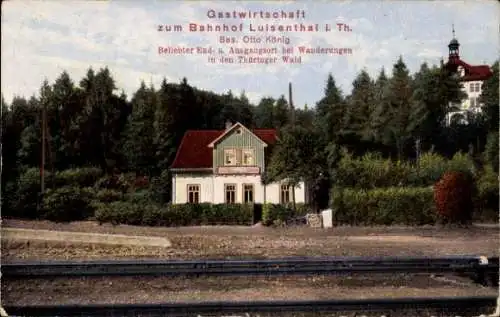 Ak Luisenthal im Thüringer Wald, Gastwirtschaft zum Bahnhof