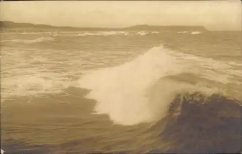 Foto Ak Ostseebad Göhren auf Rügen, Meerpartie im Sturm
