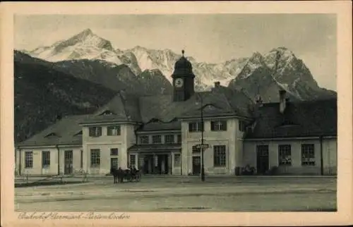 Ak Garmisch Partenkirchen in Oberbayern, Bahnhof