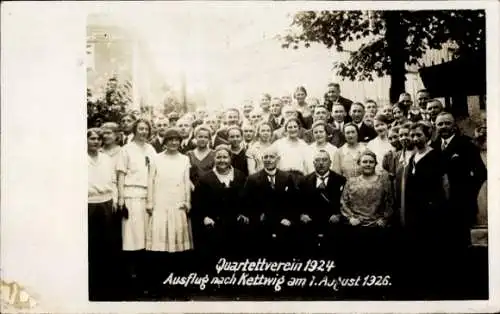 Foto Ak Kettwig Essen im Ruhrgebiet, Quartettverein 1924, Ausflug 1. August 1926, Gruppenbild