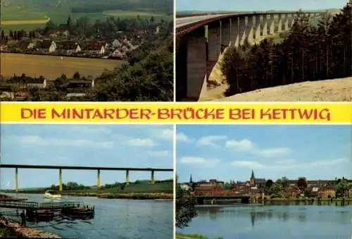 Ak Kettwig Essen im Ruhrgebiet, Gesamtansicht, Mintard, Mintarder Brücke