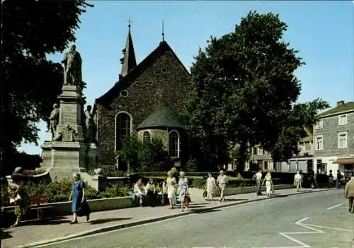 Ak Kettwig Essen im Ruhrgebiet, Kirche am Markt, Kaiser Wilhelm Denkmal