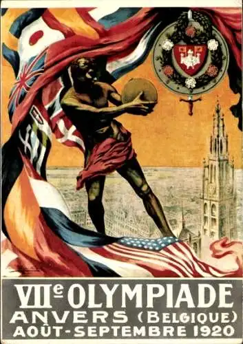 Künstler Ak Anvers Antwerpen Flandern, VII. Olympiade 20. April bis 12. September 1920