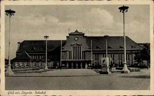 Ak Legnica Liegnitz Schlesien, Bahnhof