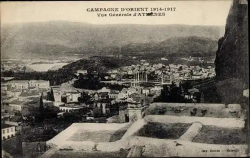 Ak Athen Griechenland, Vue Generale, Campagne d'Orient 1914-1917