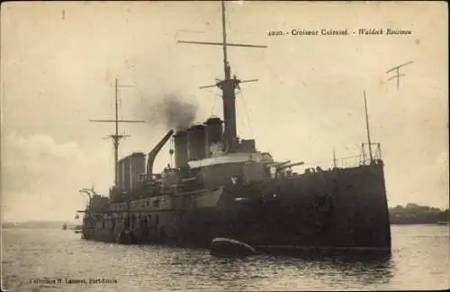 Ak Französisches Kriegsschiff, Waldeck Rousseau, Croiseur Cuirasse