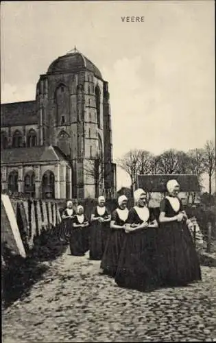 Ak Veere Zeeland Niederlande, Prozession, Schwester, Kirche