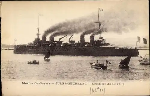 Ak Französisches Kriegsschiff, Jules Michelet, Croiseur