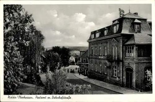 Ak Nidda in Hessen, Postamt, Bahnhofstraße