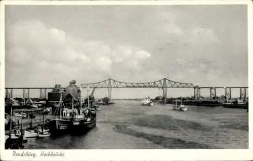 Ak Rendsburg in Schleswig Holstein, Hochbrücke