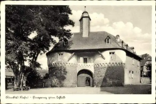 Ak Runkel an der Lahn, Eingang zum Schloss