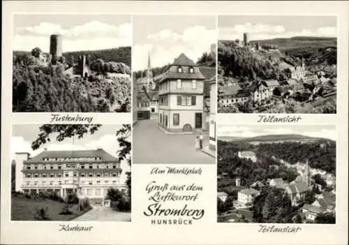 Ak Stromberg im Hunsrück, Fustenburg, Markt, Kurhaus, Teilansicht