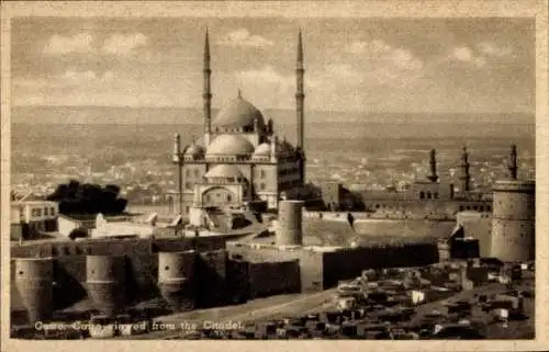 Ak Kairo Kairo Ägypten, Panorama von der Spitze der Zitadelle aus gesehen