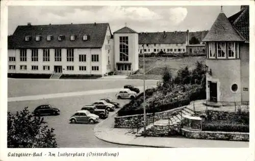 Ak Salzgitter in Niedersachsen, Partie am Lutherplatz, Ostsiedlung