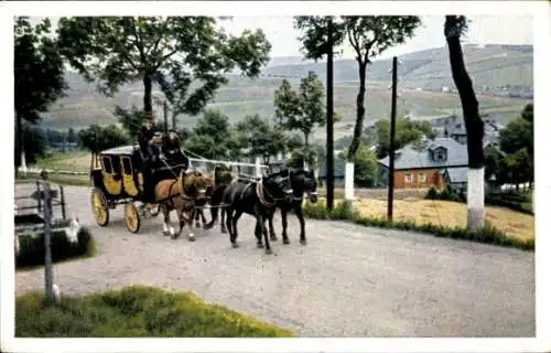 Ak Oberwiesenthal im Erzgebirge, Postkutsche