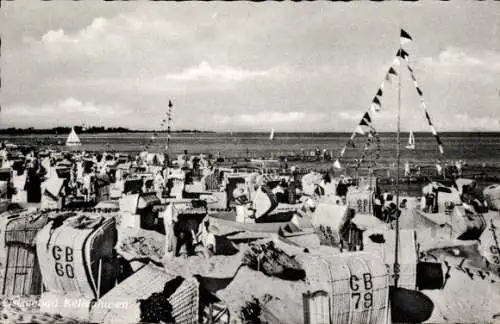 Ak Ostseebad Kellenhusen in Holstein, Strand, Strandkörbe, Segelboote