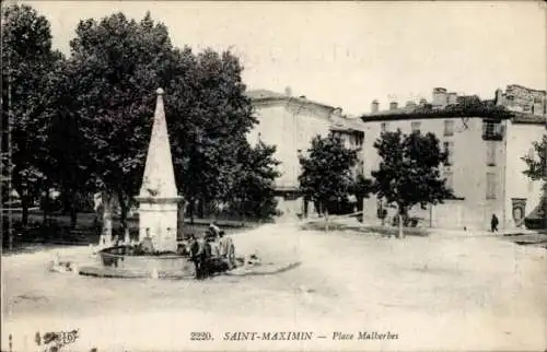 Ak Saint Maximin Oise, Place Malberbes