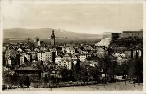 Ak Kłodzko Glatz Schlesien, Panorama, Festung