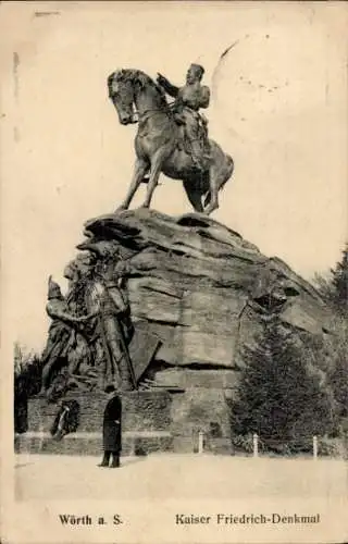 Ak Wœrth sur Sauer Woerth Wörth an der Sauer Elsass Bas Rhin, Kaiser Friedrich Denkmal