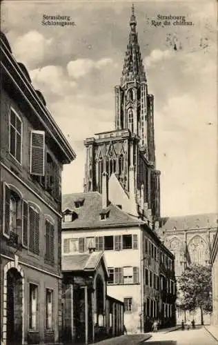 Ak Strasbourg Straßburg Elsass Bas Rhin, Schlossgasse
