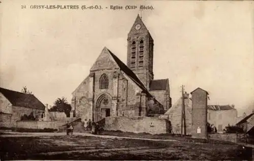 Ak Grisy les Plâtres Val-d´Oise, Église
