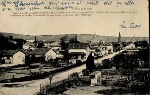 Ak Cluny Saône-et-Loire, Bahnhofstraße, Ort