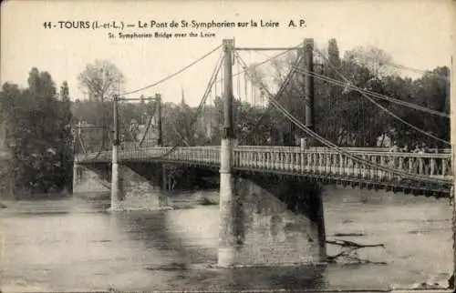Ak Tours Indre et Loire, Pont de St. Syphorien an der Loire