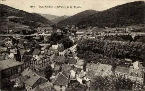 Ak Schirmeck Alsace Bas Rhin, Stadt und Bruche-Tal
