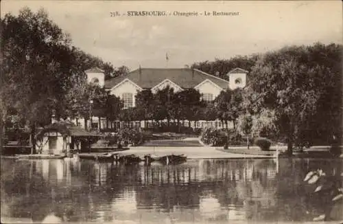 Ak Strasbourg Straßburg Elsass Bas Rhin, Orangerie, Restaurant