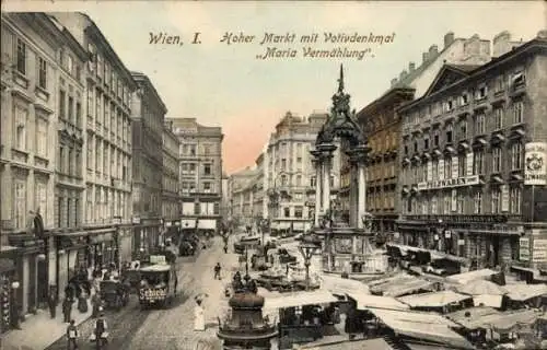 Ak Wien 1 Innere Stadt, Hoher Markt, Votivdenkmal Maria Vermählung