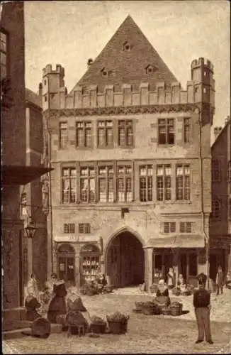 Ak Frankfurt am Main, das steinerne Haus 1845, Markt, Uniform