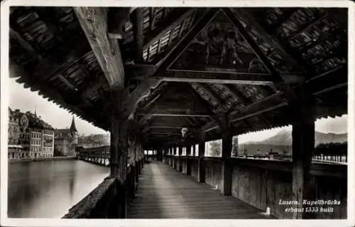 Ak Luzern Stadt Schweiz, Kapellbrücke