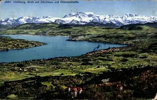 Ak Zürich Stadt Schweiz, Uetliberg, Blick auf Zürichsee und Glärnischkette