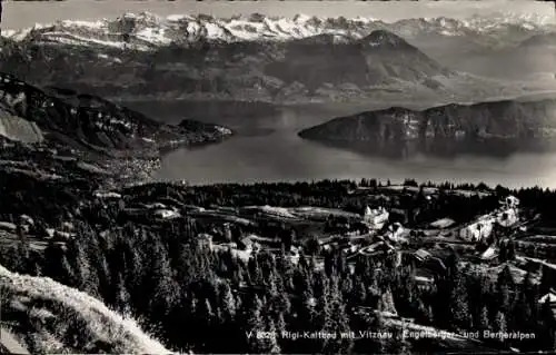 Ak Rigi Kaltbad Kanton Luzern, Panorama mit Vitznau, Engelberger und Berneralpen