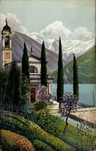 Ak Lago di Lugano Kanton Tessin Schweiz, Antica Chiesa della Caravina
