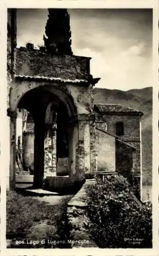 Ak Morcote Lago di Lugano Kanton Tessin, Teilansicht, Arkaden