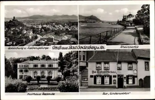 Ak Bad Godesberg Bonn am Rhein, Godesburg, Siebengebirge, Gasthof zur Lindenwirtin, Kurhaus