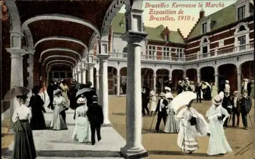 Ak Bruxelles Brüssel, Exposition 1910, Weltausstellung, Kermesse, Le Marché