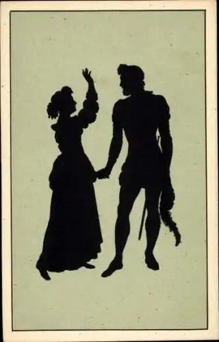 Scherenschnitt Künstler Ak Konewka, Paul, Kunstwart Nr. 38, Lysander und Hermia