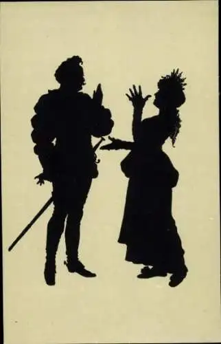 Scherenschnitt Ak Konewka, Paul, Prinz Heinrich und Poins